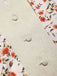Beige & Red 1950s Painting Roses Belted Dress