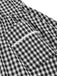 Black 1950s Gingham Plaid Lace Trim Belted Dress