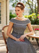Black 1950s Gingham Plaid Lace Trim Belted Dress