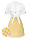 [Pre-Sale] 2PCS 1960s Lapel Bind Blouse & Plaid Skirt