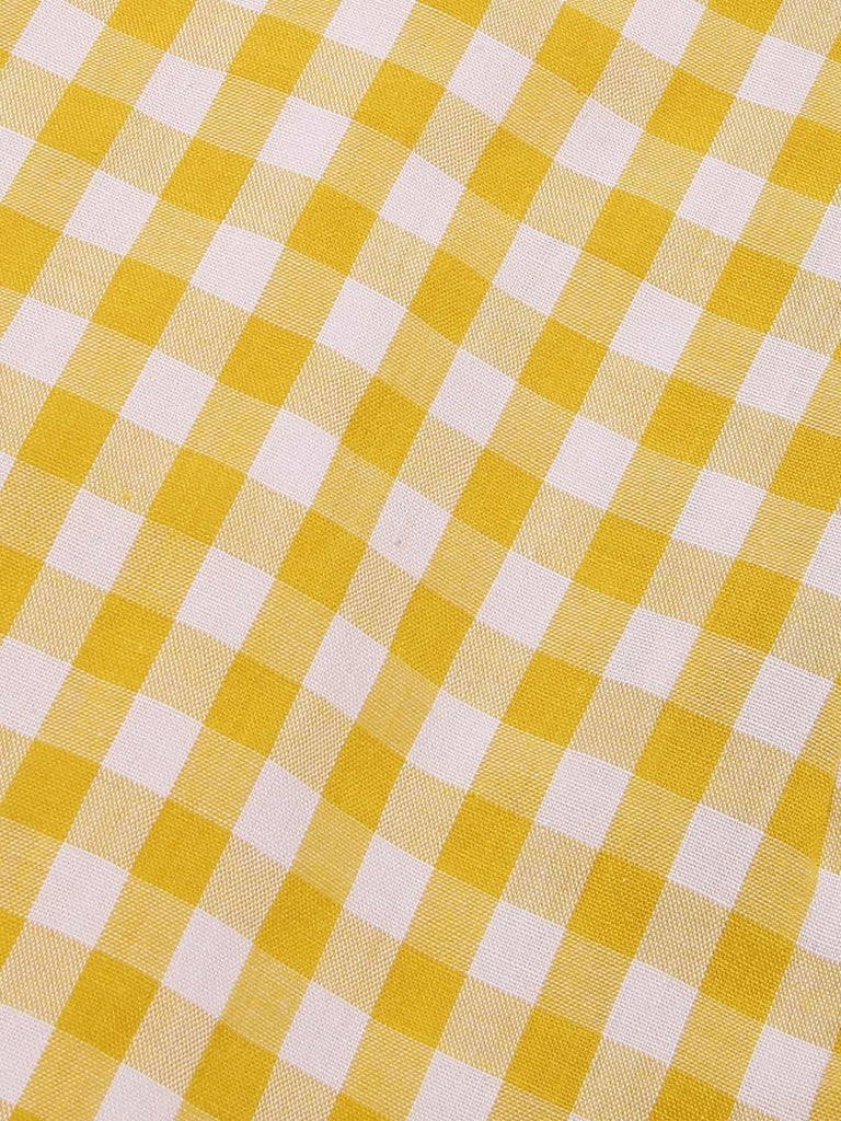 [Pre-Sale] Yellow 1960s Ruffles Plaid Skirt