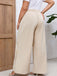 [Plus Size] Cream Color 1950s Solid Wide-leg Pants