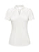 White 1930s Solid Keyhole-Neck Satin Blouse