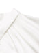 White 1930s Solid Keyhole-Neck Satin Blouse