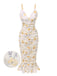 [Pre-Sale] 1930s Spaghetti Strap Floral Ruched Mermaid Dress