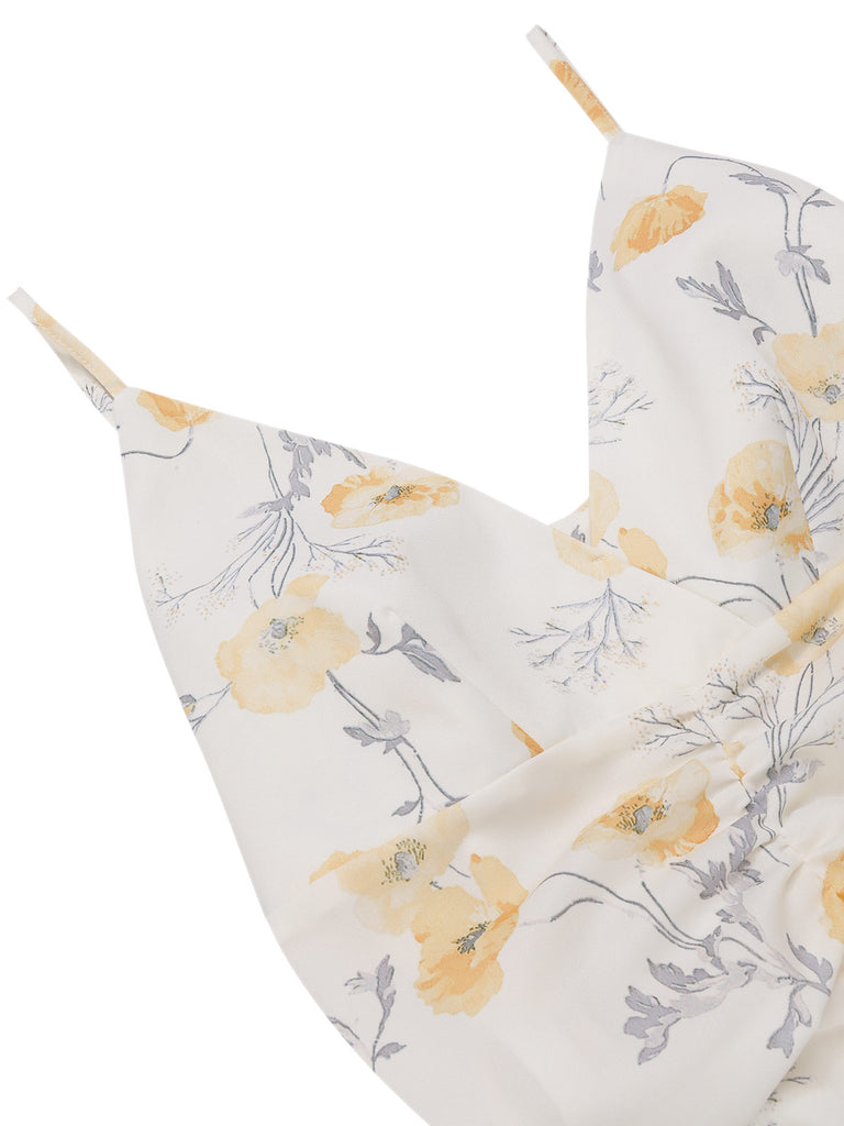 [Pre-Sale] 1930s Spaghetti Strap Floral Ruched Mermaid Dress