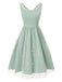 [Pre-Sale] Aqua Green 1950s Tulle Daisy Embroidered Dress
