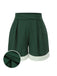[Pre-Sale] Green 1950s Pleated Polka Dot Patchwork Shorts