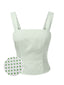 [Pre-Sale] Green 1950s Polka Dot Wide Straps Waisted Camisole