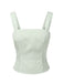 [Pre-Sale] Green 1950s Polka Dot Wide Straps Waisted Camisole
