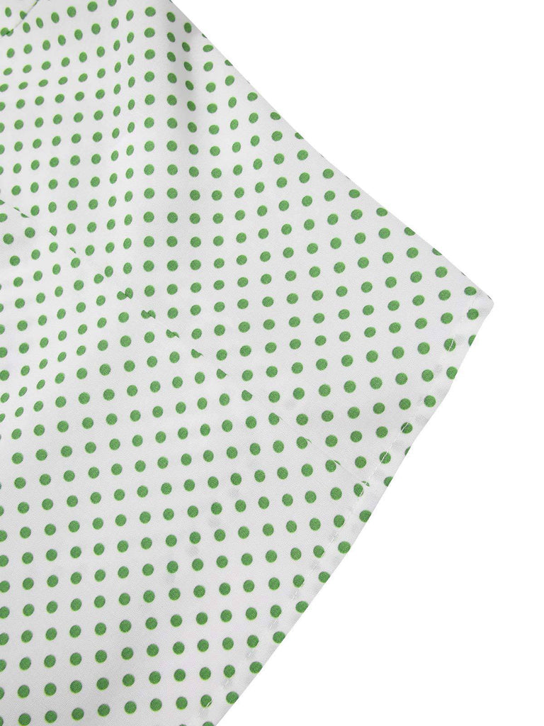 [Pre-Sale] Green 1950s Polka Dot Wide Straps Waisted Camisole