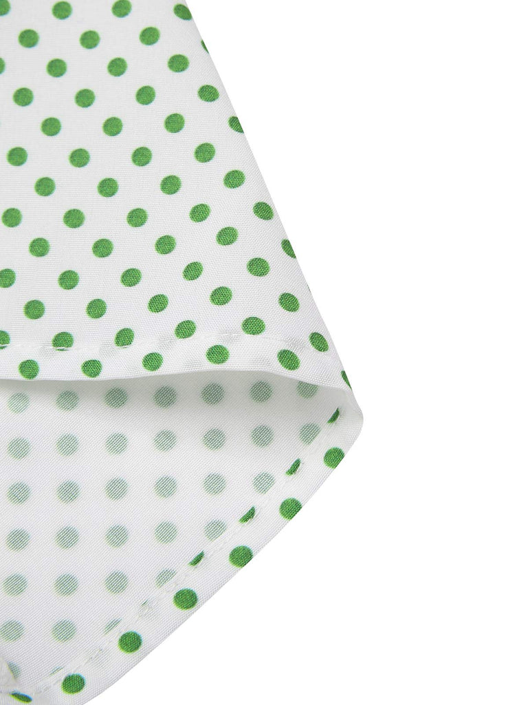 [Pre-Sale] Green 1950s Polka Dot Wide Straps Waisted Camisole