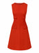 [Pre-Sale] Red 1960s Round Neck Sleeveless A-line Dress