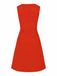 [Pre-Sale] Red 1960s Round Neck Sleeveless A-line Dress