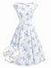 Yellow 1950s Boat Neck Antique Floral Dress