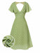 [Pre-Sale] Green 1940s Back Hollow-Out Polka Dots Dress