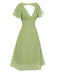 [Pre-Sale] Green 1940s Back Hollow-Out Polka Dots Dress