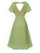 [Pre-Sale] Green 1940s Back Hollow-Out Polka Dots Dress