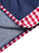 1950s Cold Shoulder Plaids Contrast Denim Romper