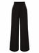 Black 1950s Contrast Trim Straight-Leg Pants