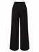 Black 1950s Contrast Trim Straight-Leg Pants