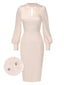 [Pre-Sale] Cream 1960s Satin Backless Pencil Dress