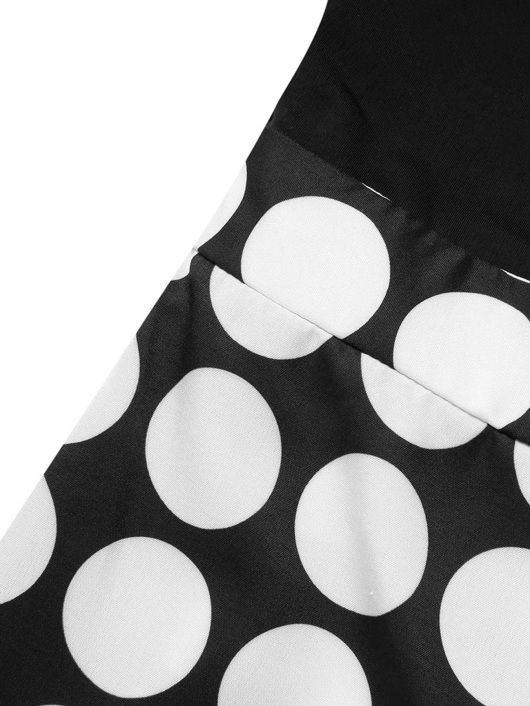 [Pre-Sale] Black 1940s Cowl Neck Polka Dots Romper