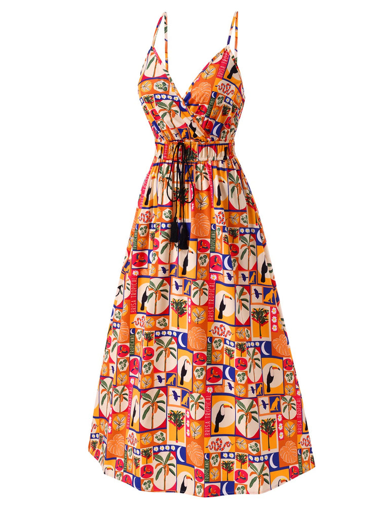 [Pre-Sale] Multicolor 1970s Tropical Floral Dress