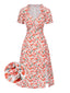 [Pre-Sale] 1940s Ruffles V-Neck Roses Side Slit Dress