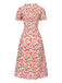 [Pre-Sale] 1940s Ruffles V-Neck Roses Side Slit Dress