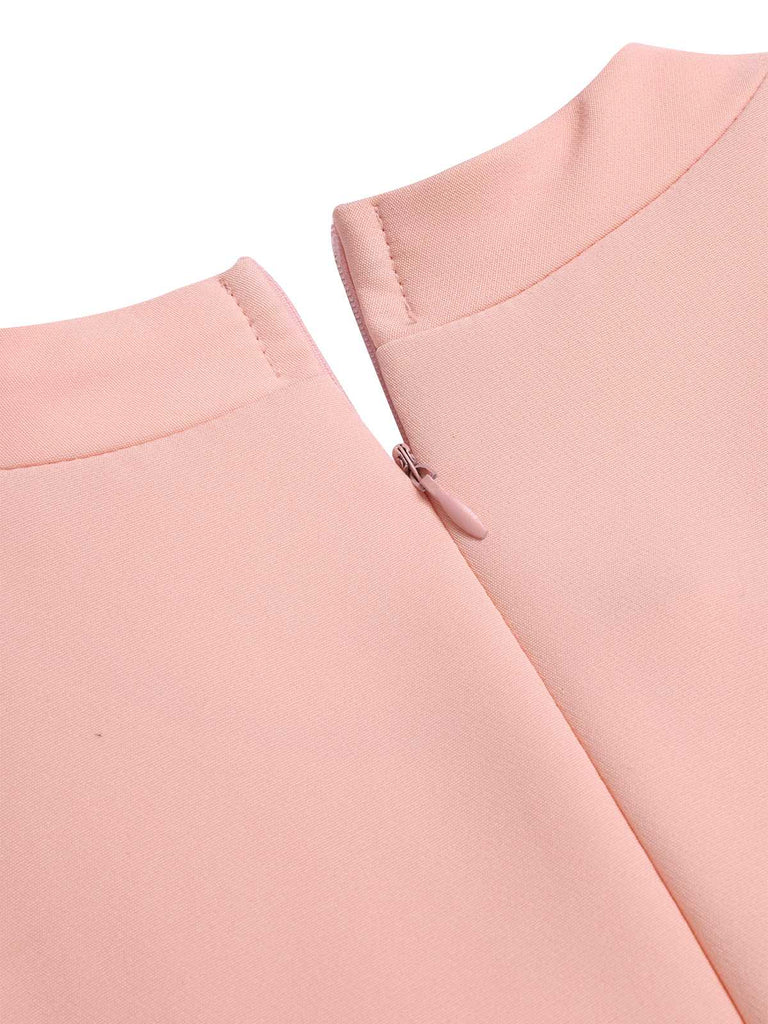 1960s Solid Stand Collar Sleeveless Romper