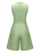 1960s Solid Stand Collar Sleeveless Romper