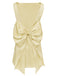 1960s Square Neck Back Bow Satin Dress