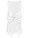 1960s Square Neck Back Bow Satin Dress