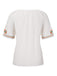 White 1970s Flower Embroidered Bohemian Top