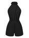 1930s Solid Cutout Stand Collar Halter Romper