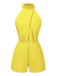 1930s Solid Cutout Stand Collar Halter Romper