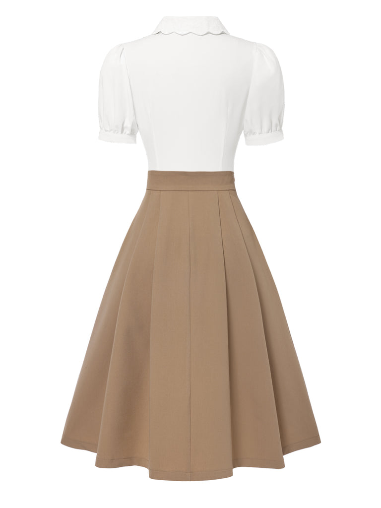 [Pre-Sale] 2PCS 1950s Cut-Out Lace Blouse & Button Skirt