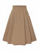 [Pre-Sale] Khaki 1950s Button High-Waist Solid Skirt