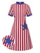 [Pre-Sale] Red 1960s Independence Day Vertical Stripe Dress