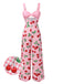 [Pre-Sale] Pink 1960s Gingham Cherry Cut-out Jumpsuit