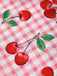 [Pre-Sale] Pink 1960s Gingham Cherry Cut-out Jumpsuit