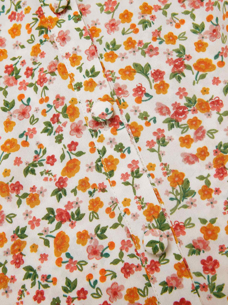 [Pre-Sale] Multicolor 1950s Ditsy Floral Button Skirt