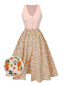[Pre-Sale] 2PCS 1950s Button V-Neck Romper & Ditsy Floral Skirt