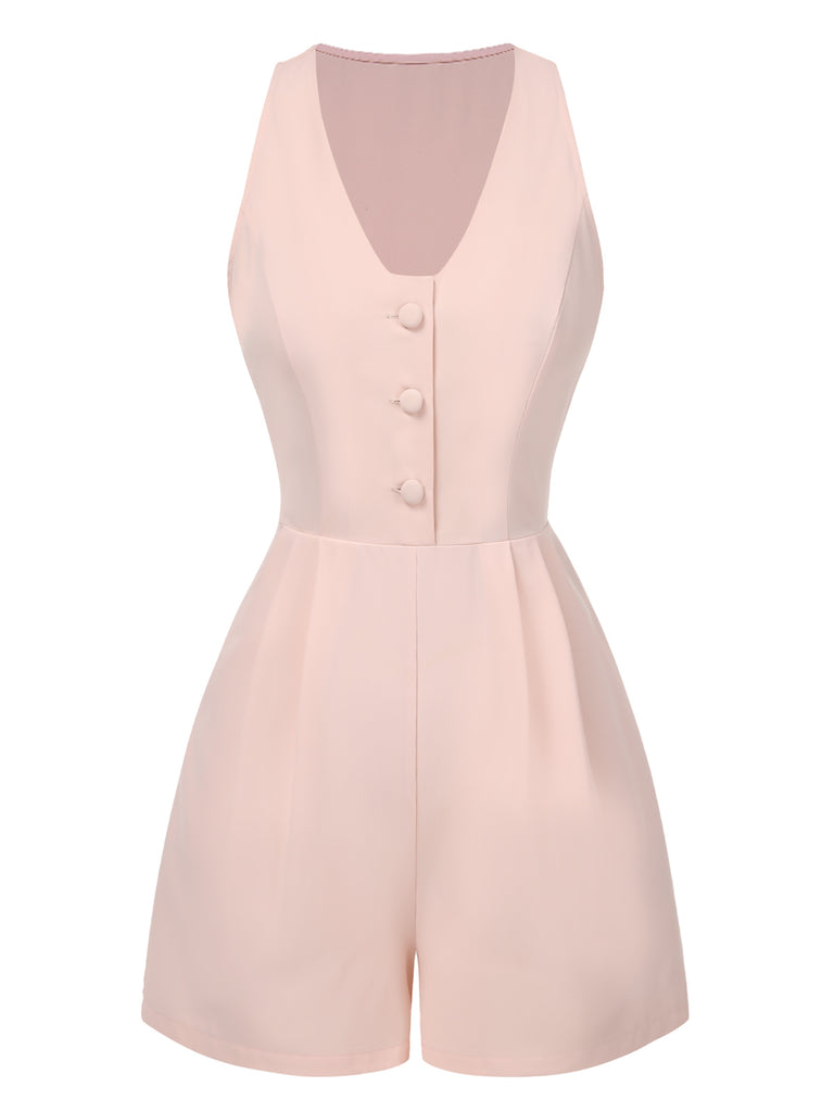 [Pre-Sale] 2PCS 1950s Button V-Neck Romper & Ditsy Floral Skirt