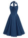 1950s Halter Solid Swing Corset Dress