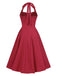 1950s Halter Solid Swing Corset Dress