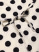 Beige 1940s Polka Dot Puff Sleeves Dress