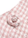 2PCS Pink 1930s Houndstooth Halter Crop Top & Pants