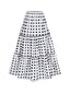 White 1970s Tiered Hem Polka Dots Skirt
